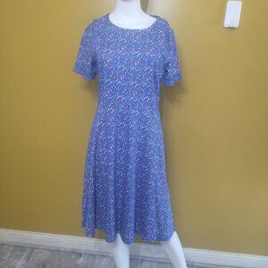 Chadwick's Short Sleeve Floral Cotton Midi Dress S Boho Cottagecore